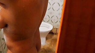 Yam-sized Tits Super-hot Bod Wifey caught in shower Showering